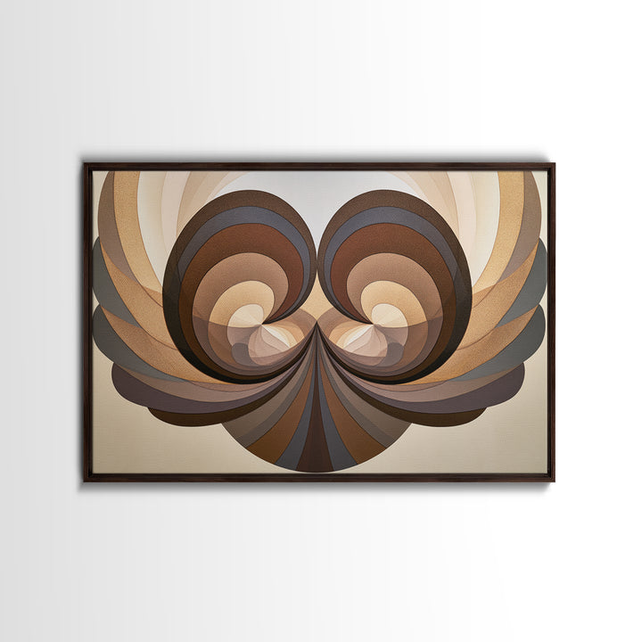 Angel Wings Built from Symmetrical Arcs Canvas Print, Sacred Geometry Art, Boho Wall Decor, Living Room Decor, Geometry, SGA-3x2-3