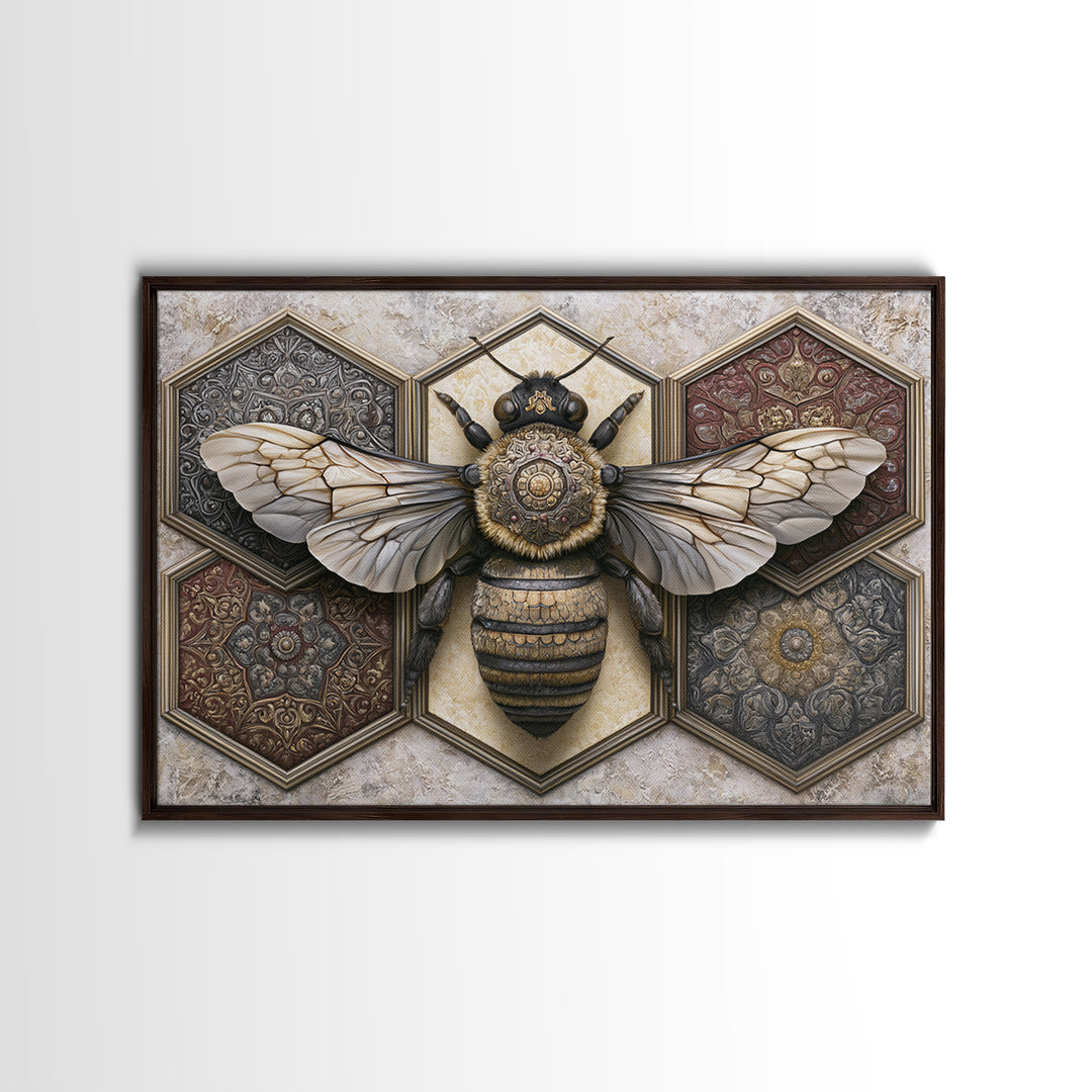 Hexagon Honeycomb Pattern Canvas Print, Sacred Geometry Art, Geometric Wall Art, Living Room Decor, Watercolor Art, Geometry, SGA-3x2-44
