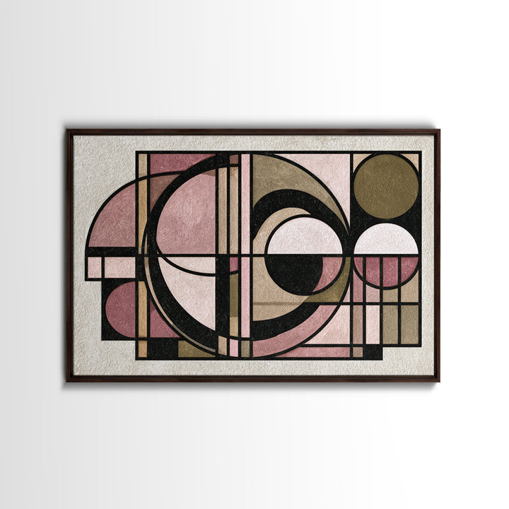 Abstract Temple Plan Made from Sacred Lines Canvas Print, Sacred Geometry Art, Rustic Home Decor, Living Room Decor, Geometry, SGA-3x2-65