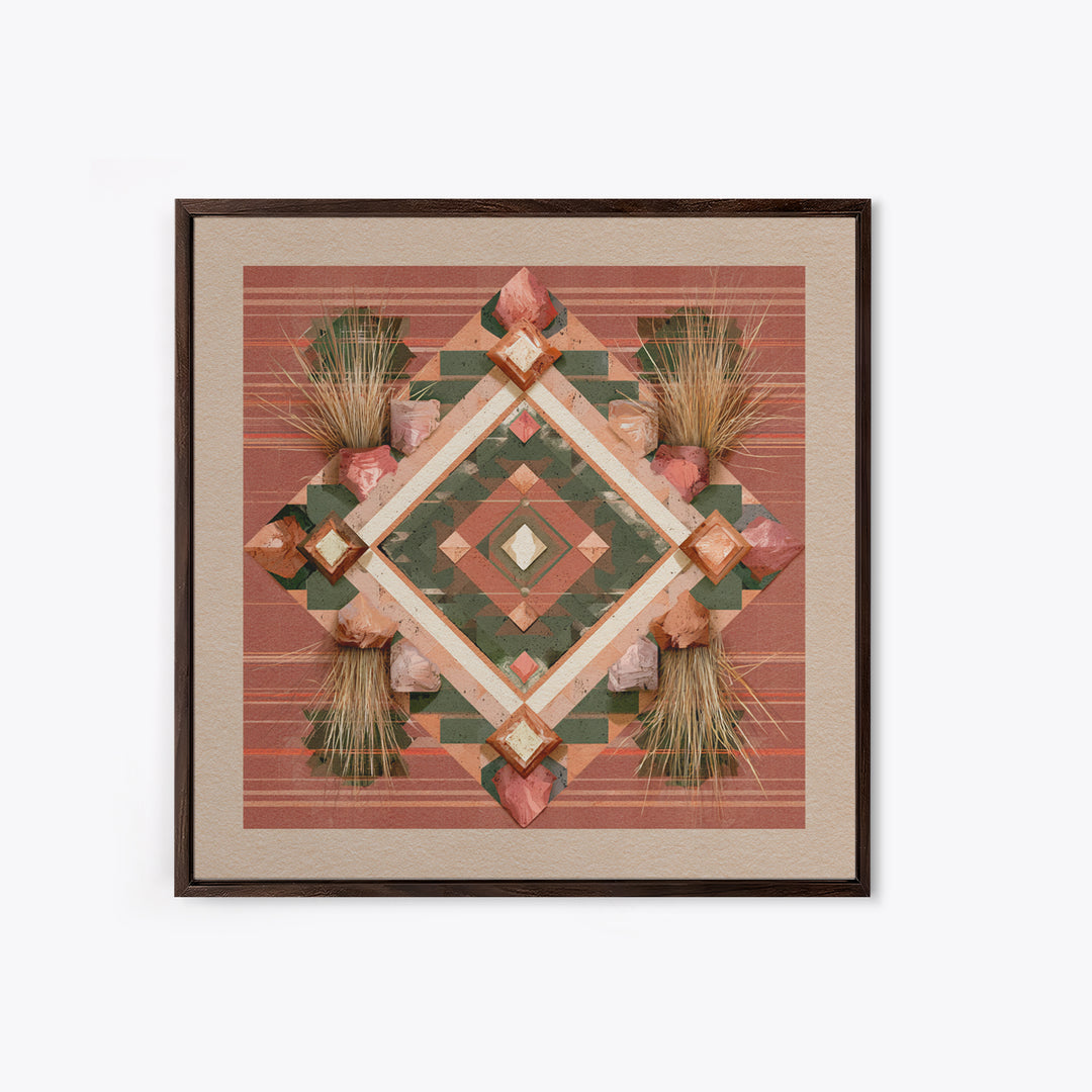 Navajo Geometric Pattern Canvas Print, Southwestern Art, Native American Art, Southwestern Decor, Abstract Art, Mesa, SOU-1x1-76