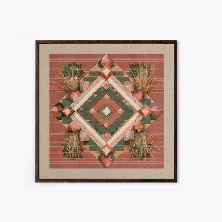 Navajo Geometric Pattern Canvas Print, Southwestern Art, Native American Art, Southwestern Decor, Abstract Art, Mesa, SOU-1x1-76