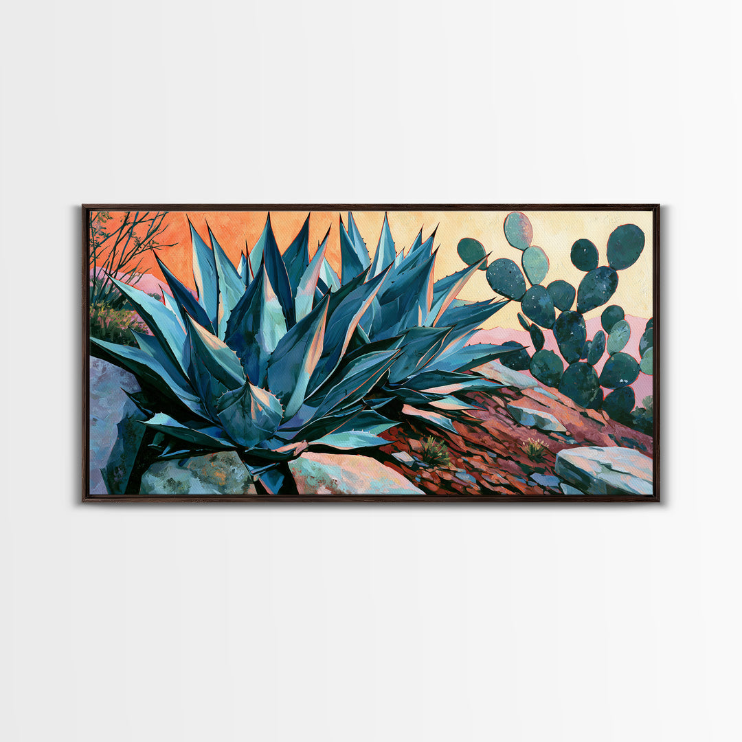 Agave Plant Closeup Canvas Print, Southwestern Art, Original Art, Southwestern Decor, Fine Art, Mesa, Landscape Art, Tile Art, SOU-2x1-57