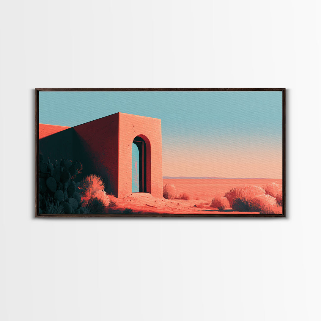 Adobe Doorway with Turquoise Blue Shadow Canvas Print, Southwestern Art, Boho Wall Art, Southwestern Decor, Fine Art, Mesa, SOU-2x1-73