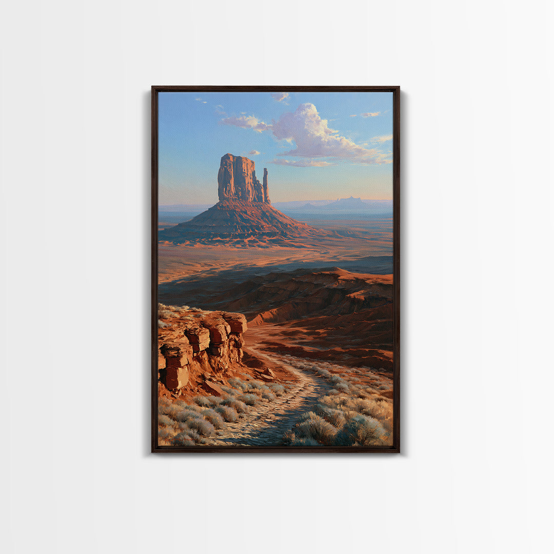 Desert Mesas in Terracotta and Turquoise Canvas Print, Southwestern Art, Original Art, Southwestern Decor, Fine Art, Mesa, SOU-2x3-9