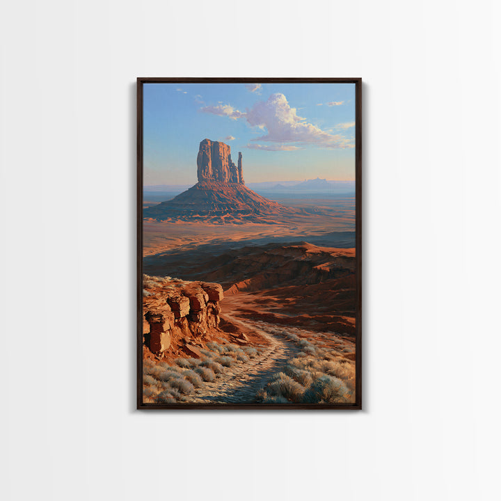 Desert Mesas in Terracotta and Turquoise Canvas Print, Southwestern Art, Original Art, Southwestern Decor, Fine Art, Mesa, SOU-2x3-9