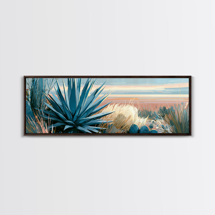 Agave Plant Closeup Canvas Print, Southwestern Art, Farmhouse Wall Art, Southwestern Decor, Oil Painting, Mesa, Fine Art Print, SOU-3x1-29