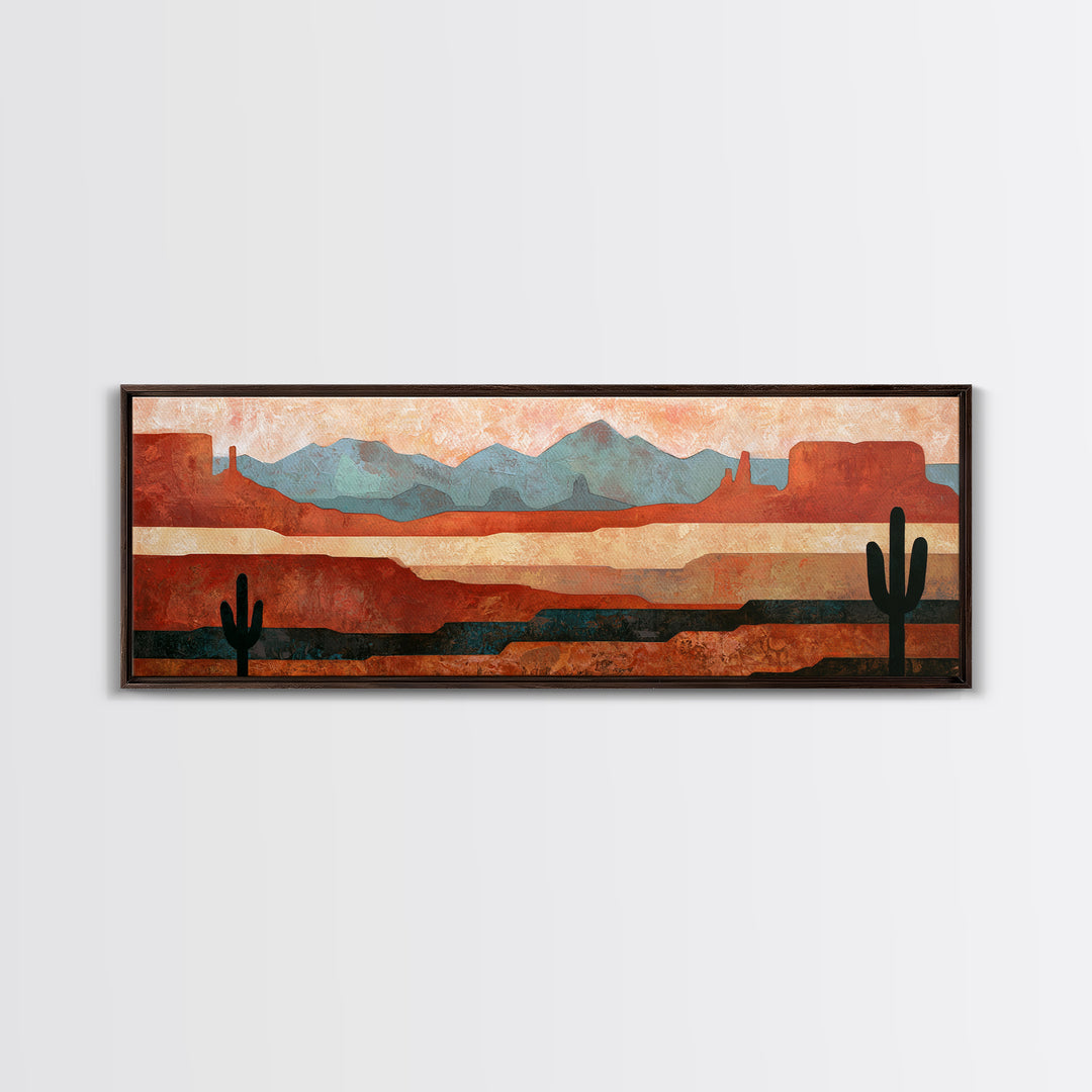 Abstract Canyon Layers Canvas Print, Southwestern Art, Printable Art, Southwestern Decor, Fine Art, Mesa, Native American Art, SOU-3x1-34