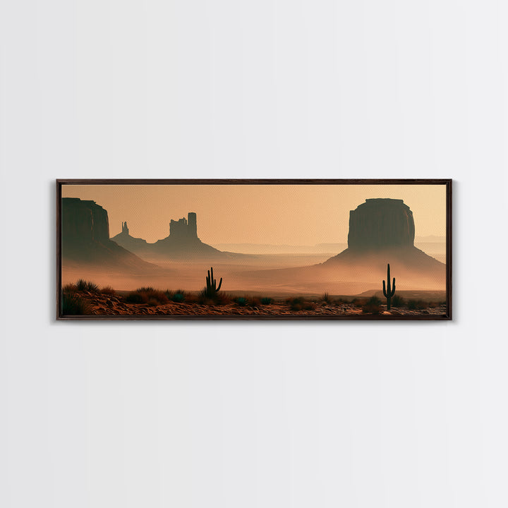 Monument Valley Silhouette Framed Canvas Print, Southwestern Art, Farmhouse Wall Art, Southwestern Decor, Fine Art, Mesa, SOU-3x1-74