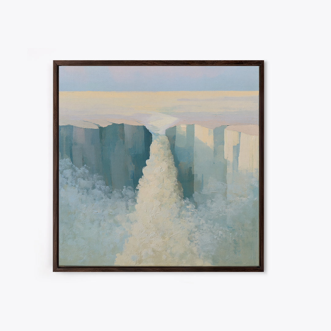Serene Waterfall with Mist Canvas Print, Spa Art, Fashion Wall Art, Spa Decor, Fine Art, Serenity, Modern Decor, Fine Art Print, SPA-1x1-18