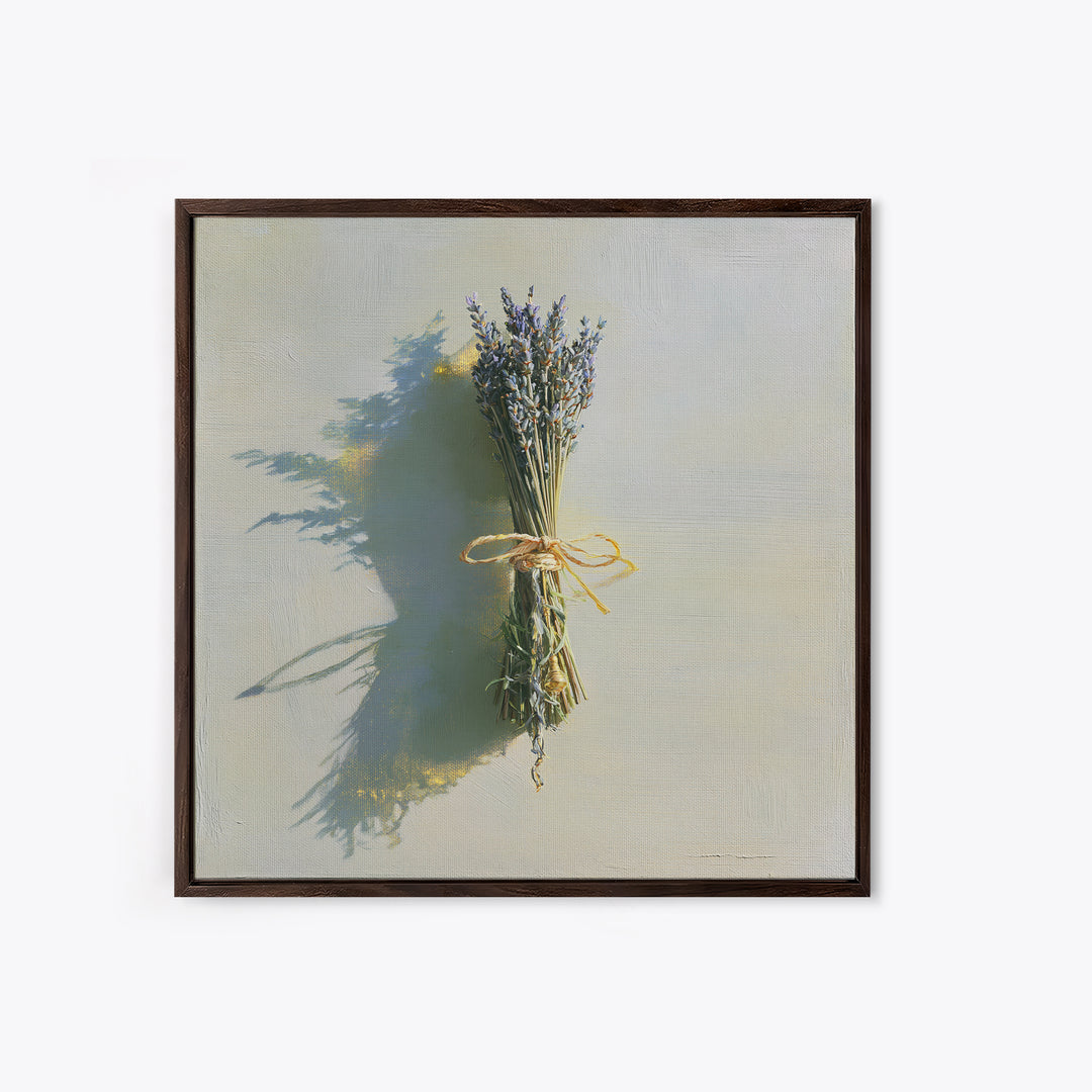 Lavender Bundle with Soft Shadow Canvas Print, Spa Art, Animal Art, Spa Decor, Fine Art, Serenity, Gallery Decor, Neutral Decor, SPA-1x1-31