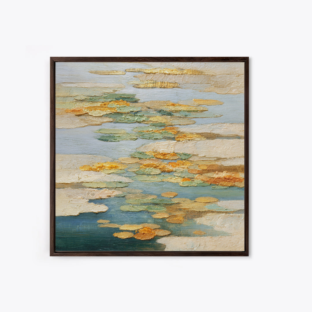 Warm Candle Flame Framed Canvas Print, Spa Art, Textured Painting, Spa Decor, Abstract Art, Serenity, Travel Poster, SPA-1x1-57