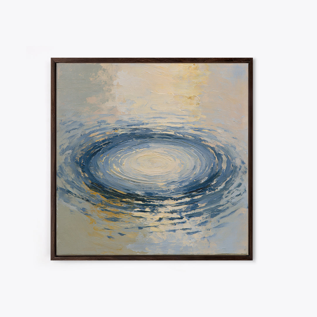 Abstract Water Ripples Framed Canvas Print, Spa Art, City Art, Spa Decor, Abstract Art, Serenity, Boho Decor, SPA-1x1-6