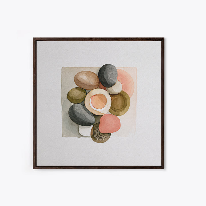 Pebble Texture Abstract Framed Canvas Print, Spa Art, Neutral Decor, Spa Decor, Fine Art, Serenity, Home Decor, Wall Decor, SPA-1x1-63