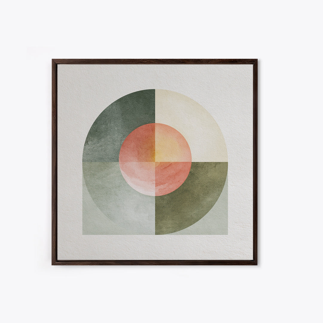 Sage and Ivory Geometric Calm Composition Canvas Print, Spa Art, Luxury Decor, Spa Decor, Abstract Art, Serenity, SPA-1x1-69