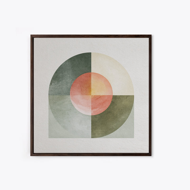 Sage and Ivory Geometric Calm Composition Canvas Print, Spa Art, Luxury Decor, Spa Decor, Abstract Art, Serenity, SPA-1x1-69
