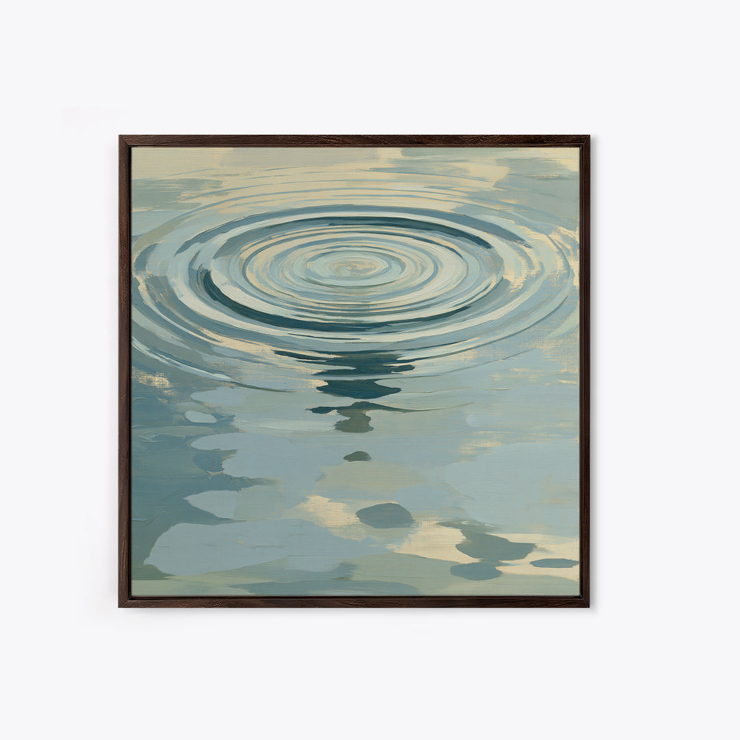 Abstract Water Ripples Framed Canvas Print, Spa Art, Statement Artwork, Spa Decor, Abstract Art, Serenity, Printable Wall Art, SPA-1x1-78