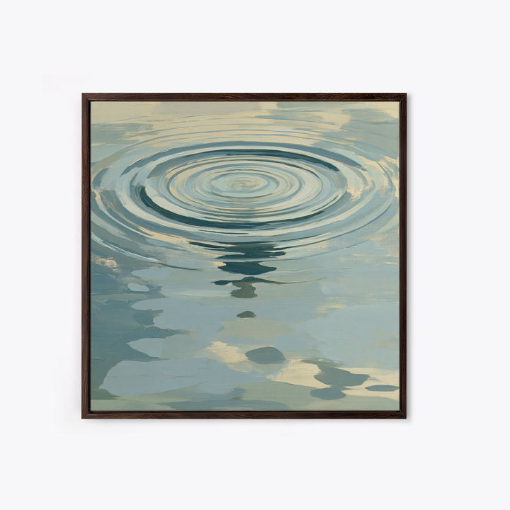 Abstract Water Ripples Framed Canvas Print, Spa Art, Statement Artwork, Spa Decor, Abstract Art, Serenity, Printable Wall Art, SPA-1x1-78