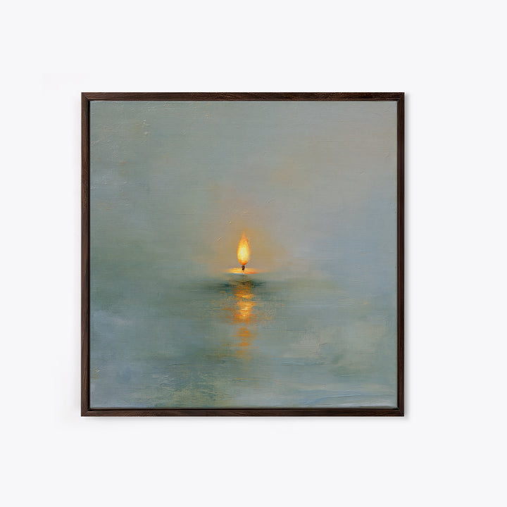 Warm Candle Flame Canvas Print, Spa Art, Wall Decor, Spa Decor, Fine Art, Serenity, Minimalist Art, Feminine Wall Art, SPA-1x1-81