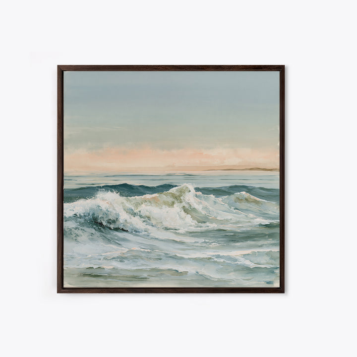 Coastal Horizon in Muted Spa Blues Canvas Print, Spa Art, Boho Decor, Spa Decor, Serenity, Printable Art, Wall Art Print, SPA-1x1-82