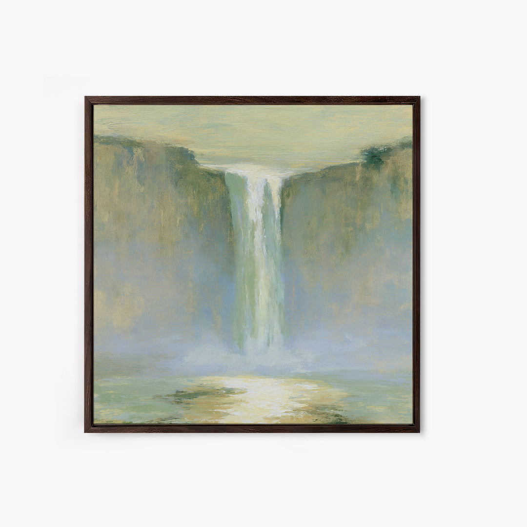 Serene Waterfall with Mist Canvas Print, Spa Art, Neutral Decor, Spa Decor, Fine Art, Serenity, Home Decor, Wall Decor, SPA-1x1-90