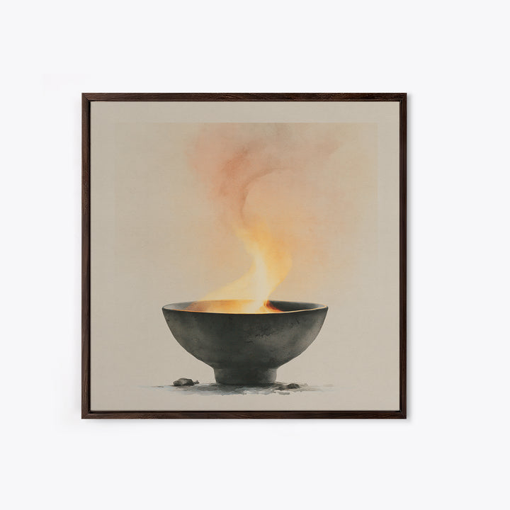 Tea Bowl and Steam Still Life Canvas Print, Spa Art, Modern Decor, Spa Decor, Fine Art, Serenity, Wall Decor, SPA-1x1-94