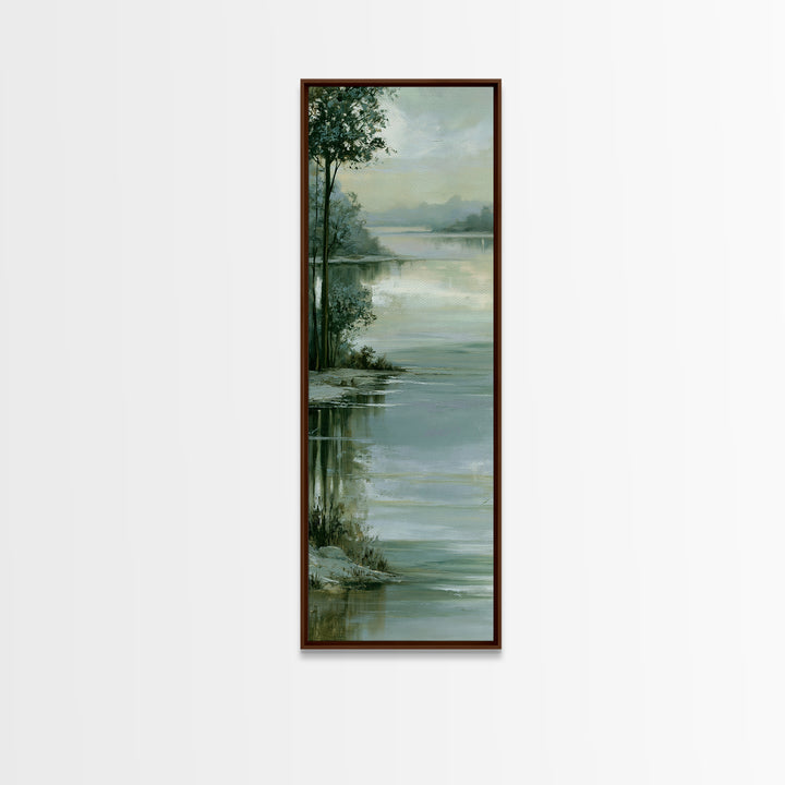 Moonlit Lake Reflection Canvas Print, Spa Art, Feminine Wall Art, Spa Decor, Fine Art, Serenity, Hair Salon Wall Art, SPA-1x3-11