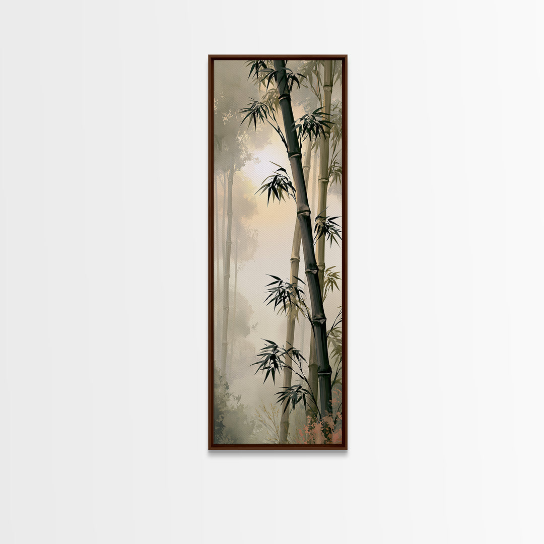 Misty Bamboo Forest Canvas Print, Spa Art, Art, Spa Decor, Serenity, Abstract Print, Minimalist Art, Feminine Wall Art, SPA-1x3-17