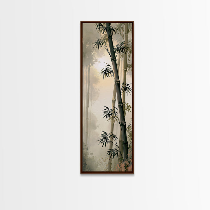 Misty Bamboo Forest Canvas Print, Spa Art, Art, Spa Decor, Serenity, Abstract Print, Minimalist Art, Feminine Wall Art, SPA-1x3-17
