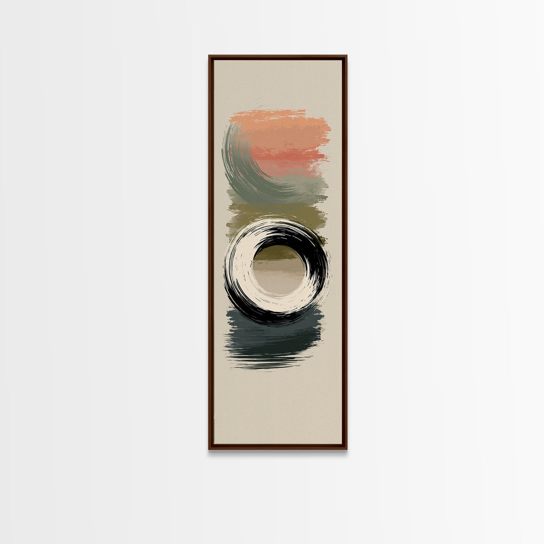 Minimal Zen Circle Brushstroke Framed Canvas Print, Spa Art, Art, Spa Decor, Fine Art, Serenity, Abstract Print, Minimalist Art, SPA-1x3-20