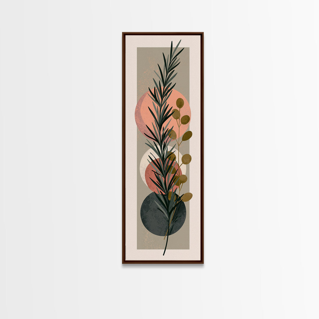 Botanical Herbal Arrangement Canvas Print, Spa Art, Tarot Card Art, Spa Decor, Watercolor Art, Serenity, Textured Painting, SPA-1x3-26