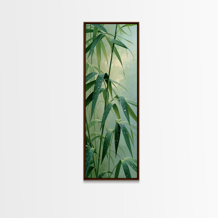 Rain on Leaves Canvas Print, Spa Art, Printable Wall Art, Spa Decor, Serenity, Feminine Wall Art, Fine Art Photography, SPA-1x3-28