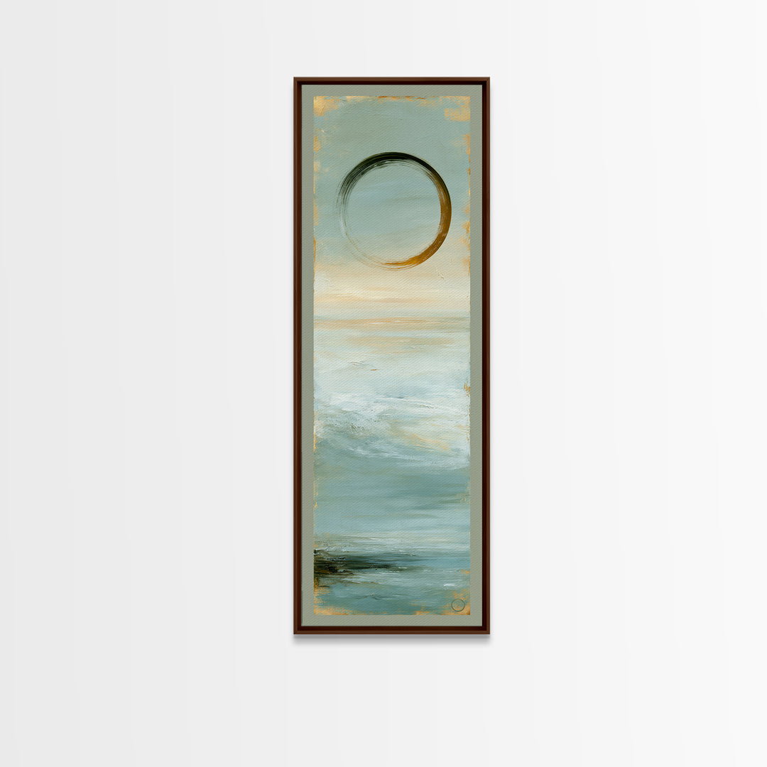 Minimal Zen Circle Brushstroke Canvas Print, Spa Art, Botanical Art, Spa Decor, Fine Art, Serenity, Fashion Wall Art, SPA-1x3-44
