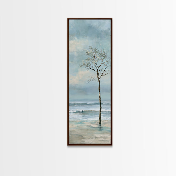 Coastal Horizon in Muted Spa Blues Framed Canvas Print, Spa Art, Modern Decor, Spa Decor, Fine Art, Serenity, Wall Decor, SPA-1x3-46