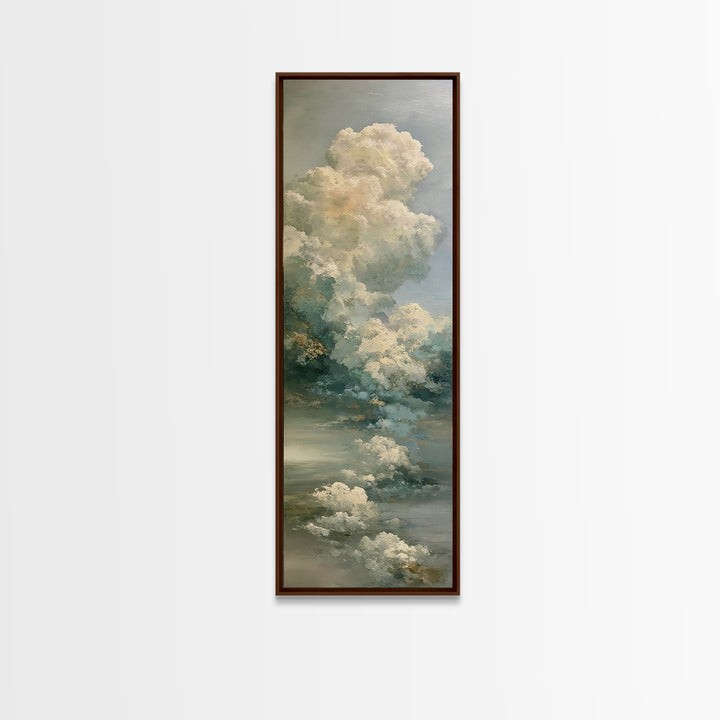 Soft Cloudscape in Cream and Sage Canvas Print, Spa Art, Modern Decor, Spa Decor, Fine Art, Serenity, Wall Decor, SPA-1x3-49