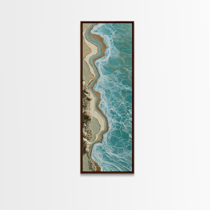 Blue Lagoon Water Seen from Above Canvas Print, Spa Art, Feminine Wall Art, Spa Decor, Fine Art, Serenity, Hair Salon Wall Art, SPA-1x3-56