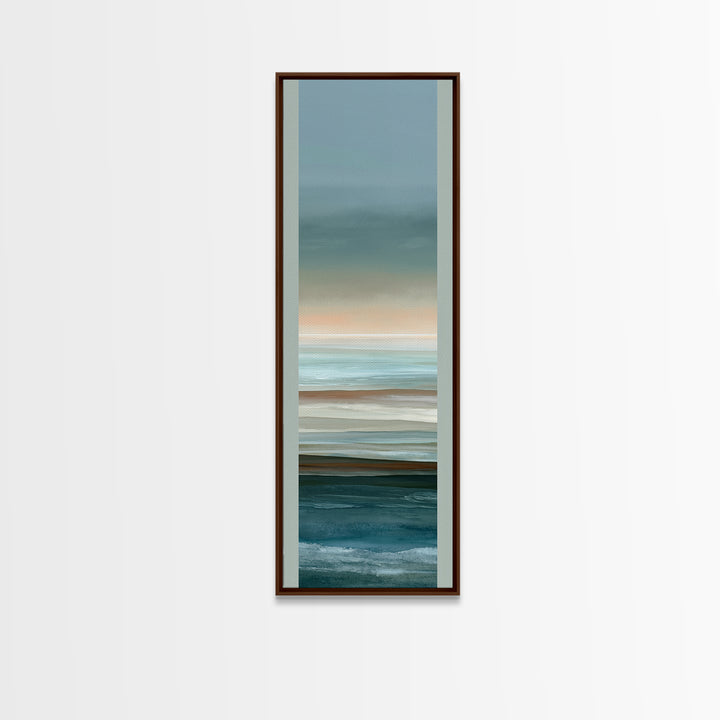 Coastal Horizon in Muted Spa Blues Framed Canvas Print, Spa Art, Modern Decor, Spa Decor, Fine Art, Serenity, Wall Decor, SPA-1x3-70