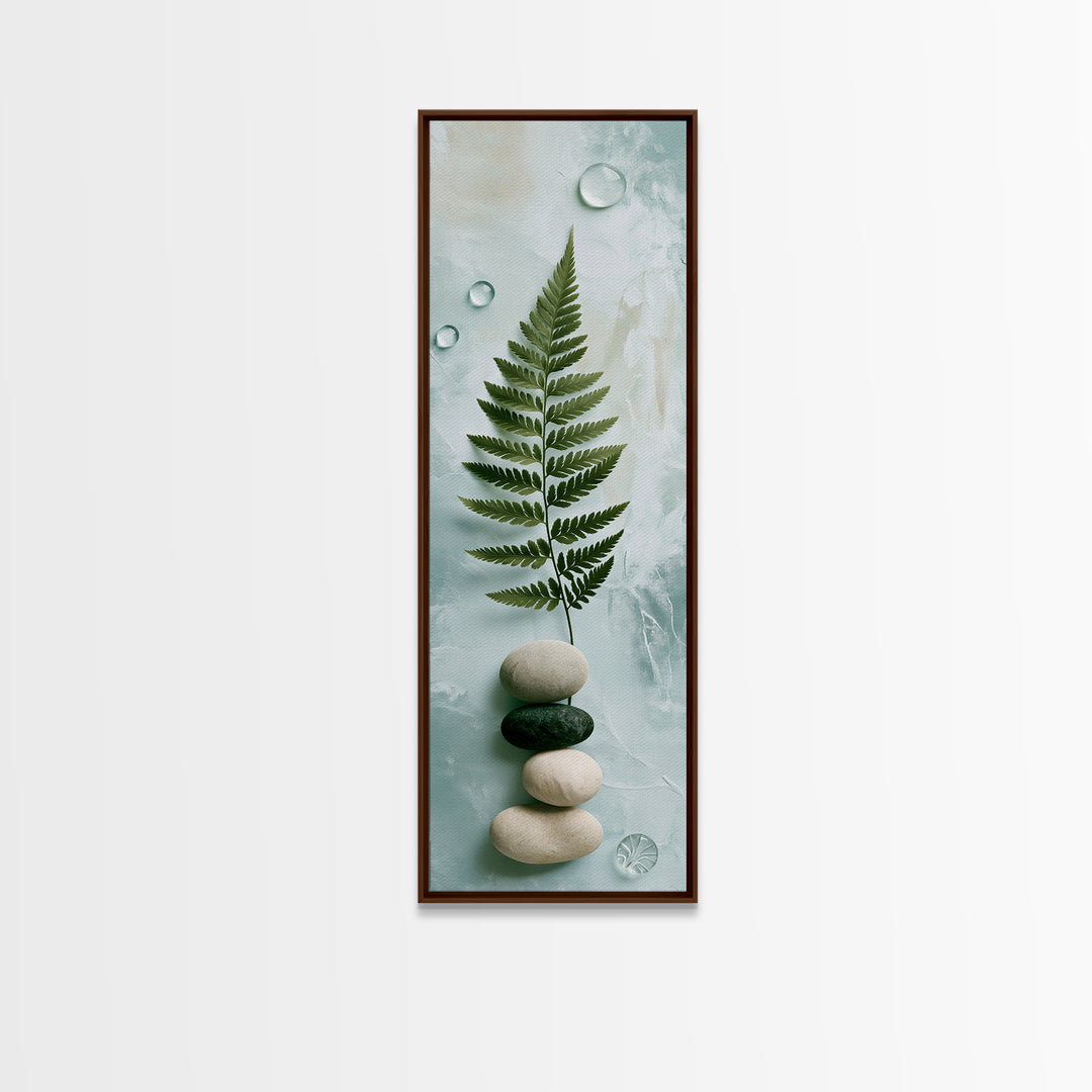 Fern Leaf Closeup Framed Canvas Print, Spa Art, Gallery Decor, Spa Decor, Fine Art, Serenity, Wall Art, Home Decor, Wall Decor, SPA-1x3-71