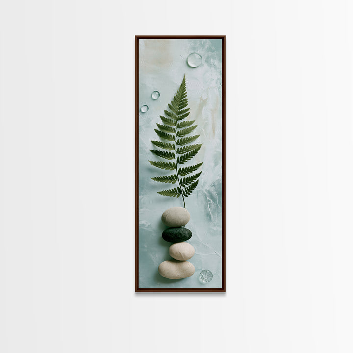 Fern Leaf Closeup Framed Canvas Print, Spa Art, Gallery Decor, Spa Decor, Fine Art, Serenity, Wall Art, Home Decor, Wall Decor, SPA-1x3-71
