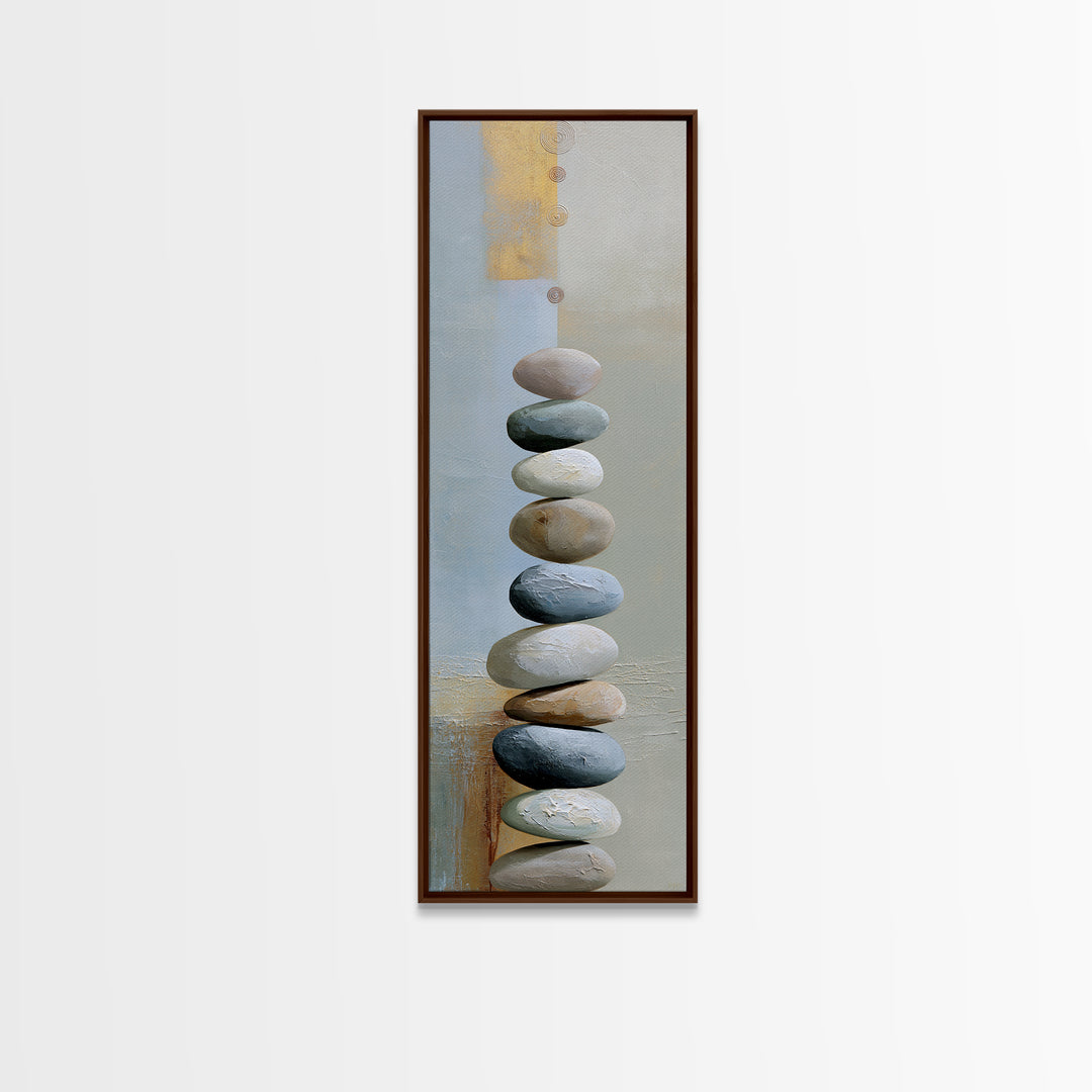 Pebble Texture Abstract Framed Canvas Print, Spa Art, Neutral Decor, Spa Decor, Fine Art, Serenity, Home Decor, Wall Decor, SPA-1x3-75