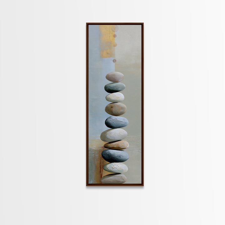 Pebble Texture Abstract Framed Canvas Print, Spa Art, Neutral Decor, Spa Decor, Fine Art, Serenity, Home Decor, Wall Decor, SPA-1x3-75