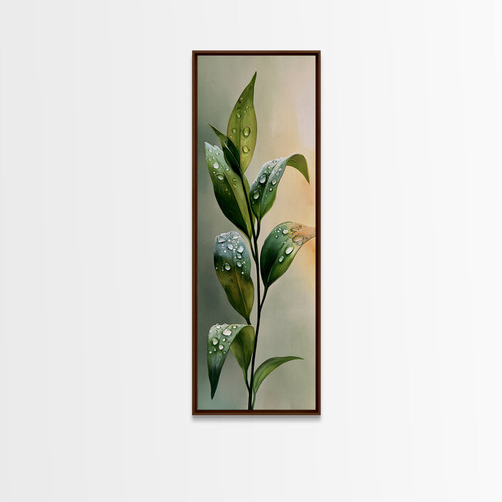 Rain on Leaves Framed Canvas Print, Spa Art, Dog Groomer Gifts, Spa Decor, Oil Painting, Serenity, Fine Art Print, SPA-1x3-76