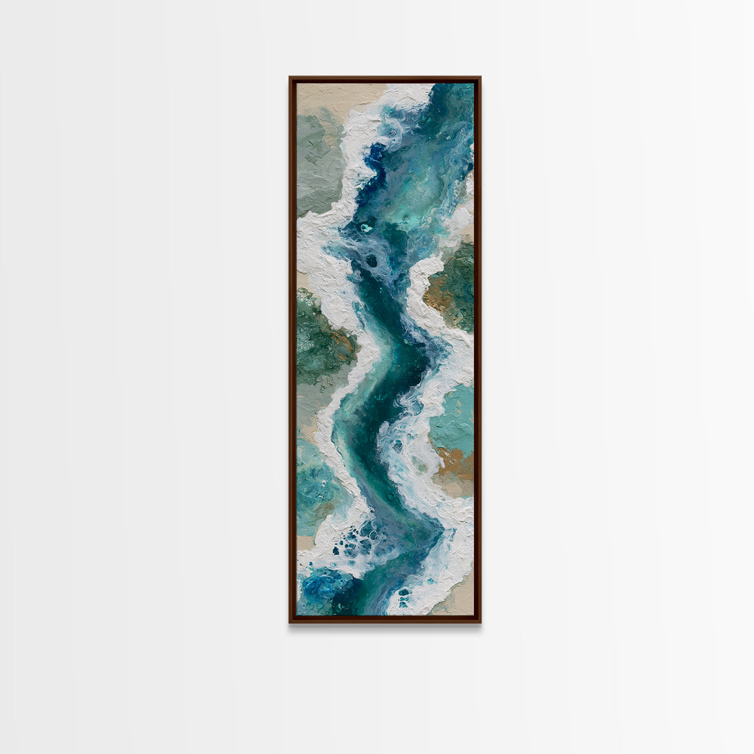 Blue Lagoon Water Seen from Above Framed Canvas Print, Spa Art, Minimalist Decor, Spa Decor, Fine Art, Serenity, SPA-1x3-8