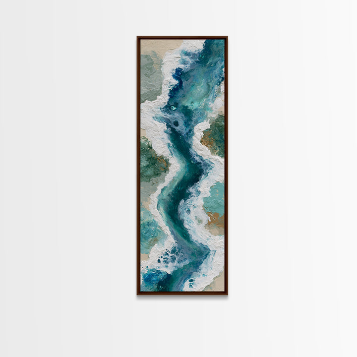 Blue Lagoon Water Seen from Above Framed Canvas Print, Spa Art, Minimalist Decor, Spa Decor, Fine Art, Serenity, SPA-1x3-8