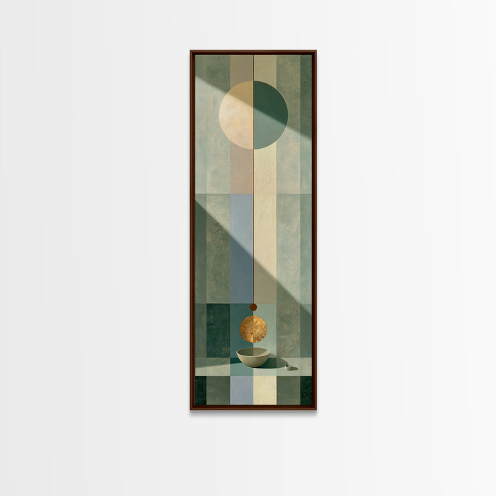 Sage and Ivory Geometric Calm Composition Canvas Print, Spa Art, Luxury Decor, Spa Decor, Abstract Art, Serenity, SPA-1x3-9