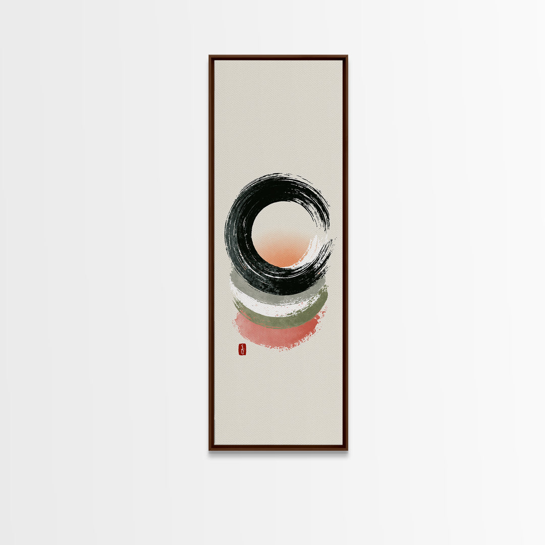 Minimal Zen Circle Brushstroke Framed Canvas Print, Spa Art, Teen Girl Room Decor, Spa Decor, Fine Art, Serenity, Luxury Decor, SPA-1x3-92