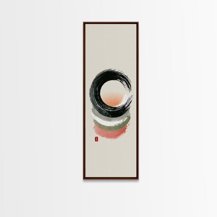 Minimal Zen Circle Brushstroke Framed Canvas Print, Spa Art, Teen Girl Room Decor, Spa Decor, Fine Art, Serenity, Luxury Decor, SPA-1x3-92