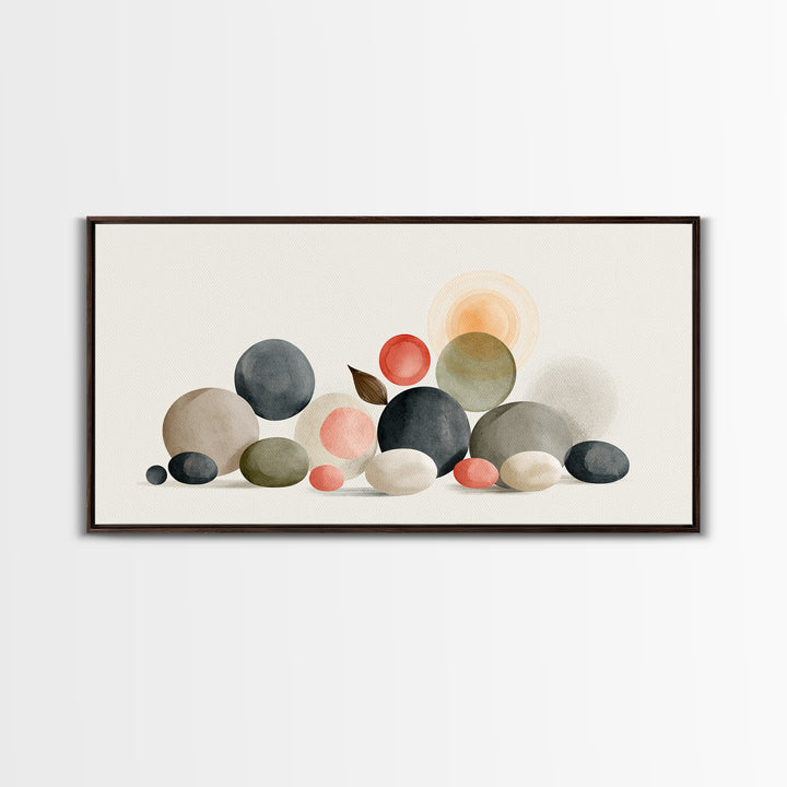 Pebble Texture Abstract Framed Canvas Print, Spa Art, Wall Art, Spa Decor, Abstract Art, Serenity, Dog Wall Art, Abstract Print, SPA-2x1-35