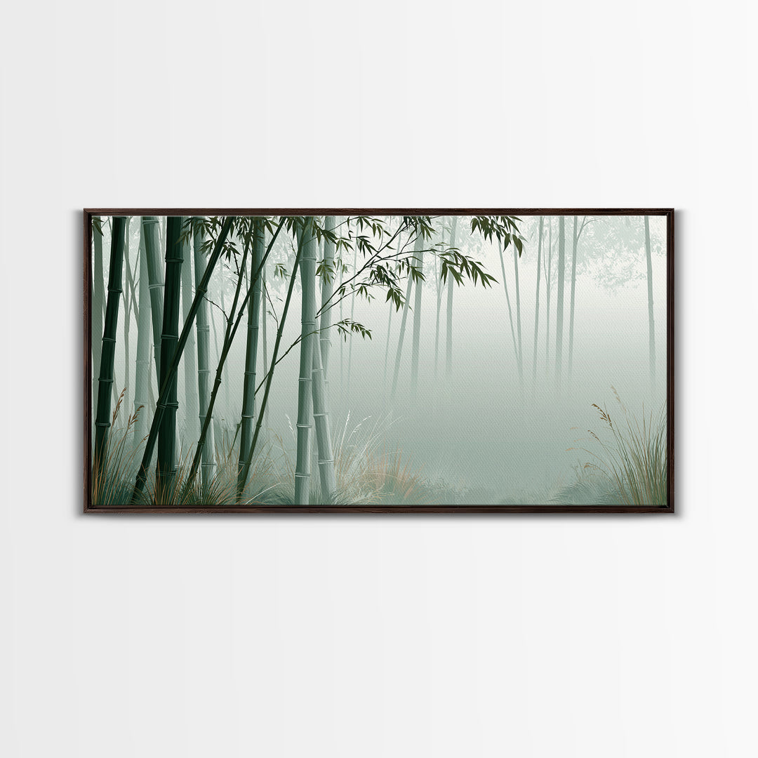 Misty Bamboo Forest Canvas Print, Spa Art, Dog Wall Art, Spa Decor, Fine Art, Serenity, Dog Canvas, Esthetician Decor, SPA-2x1-49