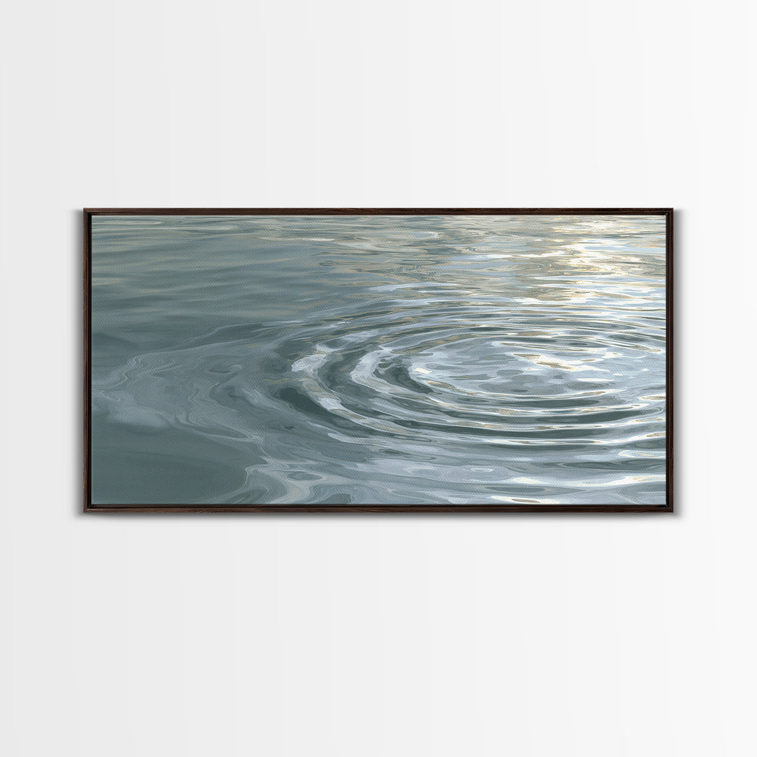 Abstract Water Ripples Framed Canvas Print, Spa Art, Wall Decor, Spa Decor, Serenity, Minimalist Art, Feminine Wall Art, SPA-2x1-50