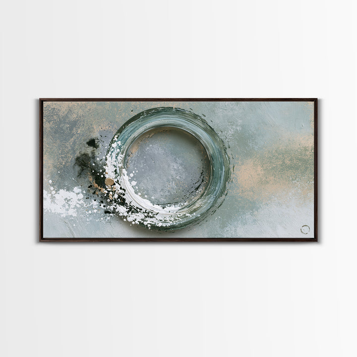 Minimal Zen Circle Brushstroke Canvas Print, Spa Art, Printable Art, Spa Decor, Fine Art, Serenity, Fine Art Photography, SPA-2x1-52